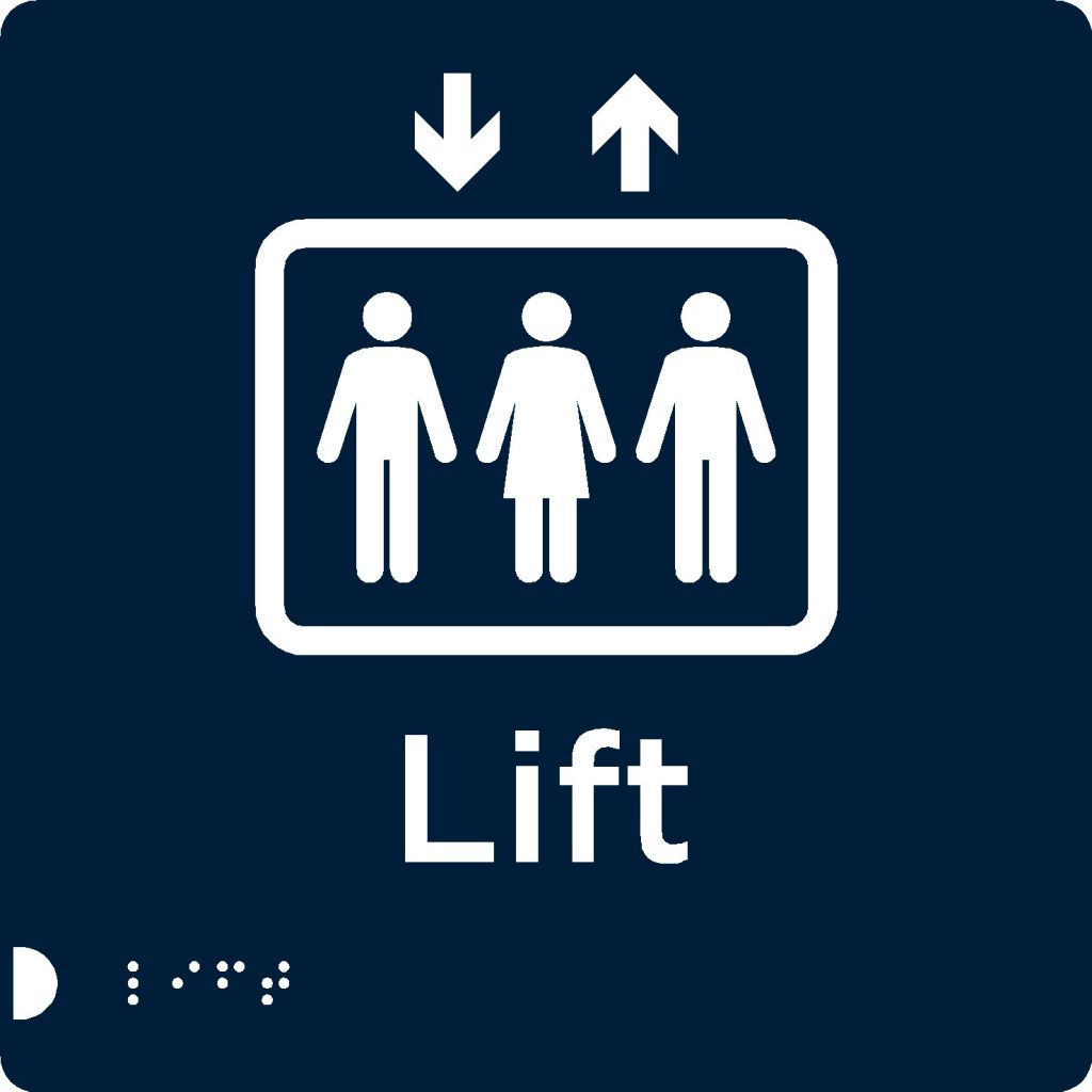 Lift sign | Braille Signs