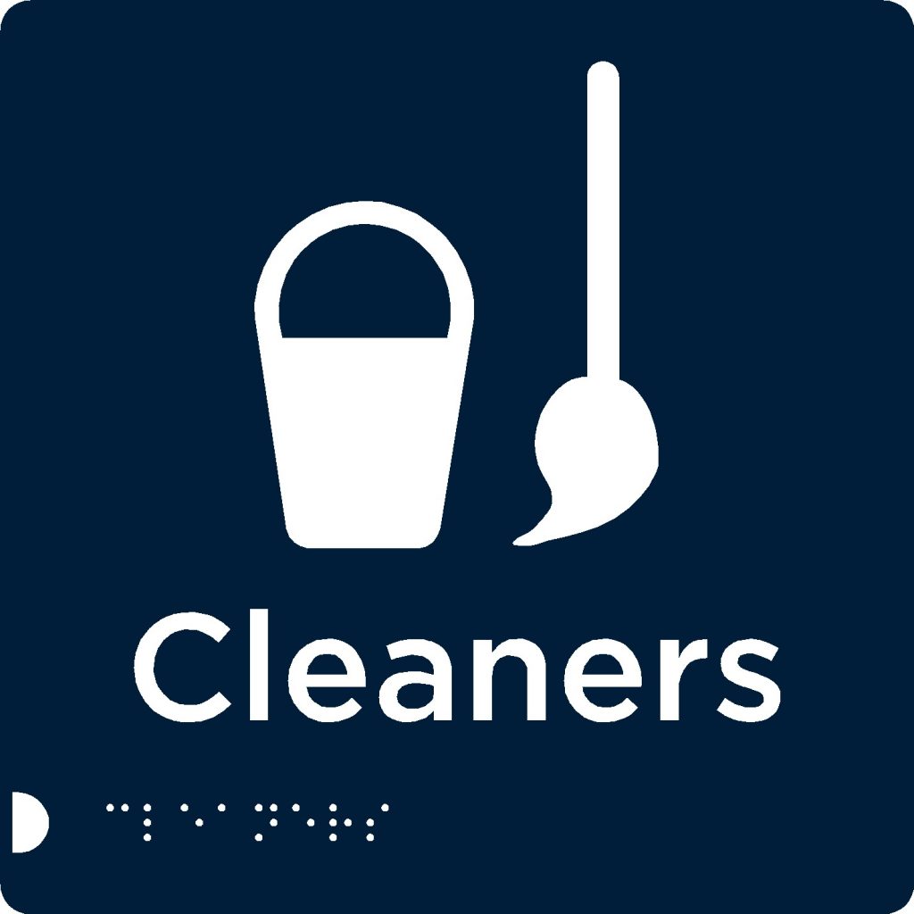 Cleaners sign | Braille Signs